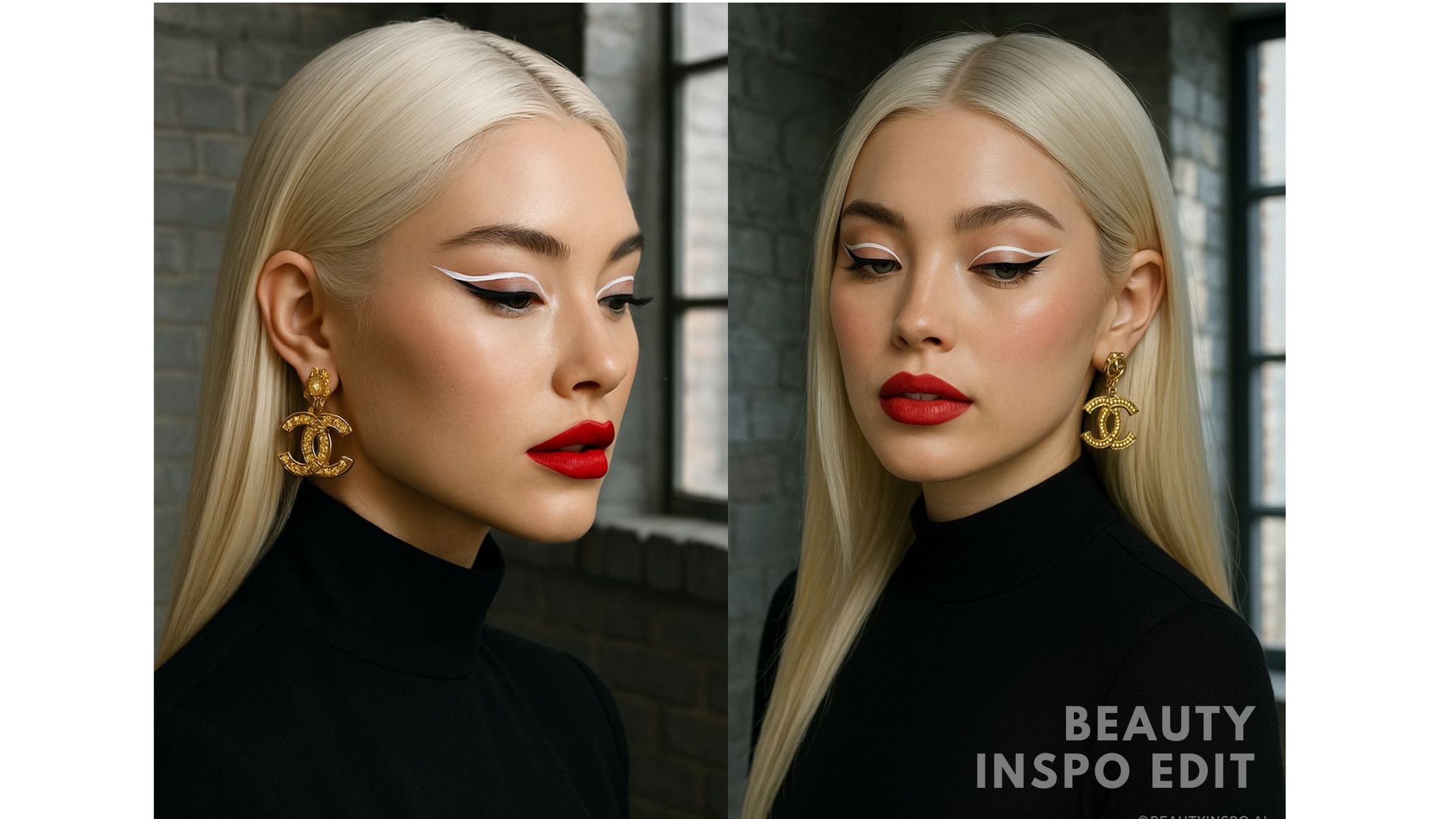 Snow Silk Couture With White Wing and Red Lip